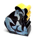  Aardewerk dekseldoos Artis Orbis ontwerp naar Pablo Picasso uitvoering Goebel Duitsland 1994 