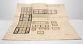  Overzichts schets van glas-in-lood werk voor pension te Katwijk met stempel van architect T.H.Overmeer Nederland ca.1935 