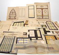  Ontwerptekeningen 32x voor Glas-in-Lood o.a door A.J.A.Heetman Aestetisch Technisch Bureau Kunstzin Rotterdam 1930-'35 
