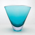  Dikwandig glazen Summerso vaas groen glas met lila overlay ontwerp Flavio Poli ca.1955 uitvoering Seguso Vetri d'Arte Italië 