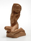  Aardewerk beeld Melancholy Woman ontwerp uitvoering Jan Štursa 1880-1925 Tsjecho-Slowakije ca.1910 