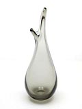  Smoke coloured beak-vase design Per Lütken 1954 executed by Holmegaard / Denmark 