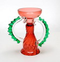  Meerkleurige glazen Limited Edition vaas ontwerp Monica Thoms ca.1990 uitvoering Bohemen 