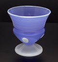  Opaque lilac glass vase with white applied stand three knobs and glasswire design attributed to Michael Powolny ca.1916 executed by Joh Loetz Witwe Klostermühle / Bohemia 