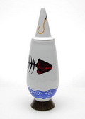  Alessandro Mendini dekselvaas 100 Make-up no.48 met decoratie van Quim Larrea Spanje 1992 uit de gelimiteerde serie van 100 vazen per decor voor Alessi / made in Germany 