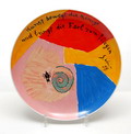  Polychroom beschilderd wandbord Künstler-Teller No.24 Kunst bewegt die Könige und bringt die Esel zum fliegen ontwerp Sandro Chia 1988 uitvoering Rosenthal / Duitsland 