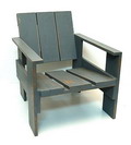  Grenenhouten zg Kratstoel in orginele geschilderde uitvoering ontwerp Gerrit Rietveld 1934 met brandstempel G.A.van de Groenekan Nederland ca.1970 