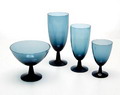  Set of 4 blue drinking-glasses design Kjell Blomberg ca.1960 executed by Gullaskruf / Sweden Height's 9,3 / 9,7 / 13,4 15,8 cm 
