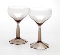  Champagnecoupes 2x van servies Peer ontwerp A.D.Copier 1927 uitvoering Leerdam / Holland 