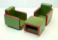  Twee fauteuils en een tafeltje ontwerp Ko Verzuu ca.1930 uitvoering ADO Arbeid Door Onvolwaardigen Berg en Bosch 