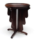  Coromandel houten Art-Deco bijzettafel met los tafelblaadje/dienblad op opvouwbare voet ontwerp uitvoering onbekend waarschijnlijk Nederlands ca.1925 