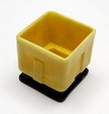  Yellow square graniver cactuspot on black graniver stand design A.D.Copier 1929 executed by Leerdam / the Netherlands 