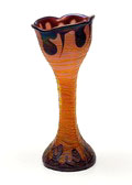  Iridescent glass vase with coloured glass-wires executed by Kralik Bohemia 1900-'10 