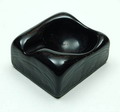  Solid black glass ashtray design Alfredo Barbini ca.1970 executed by Barbini / Italy 
