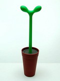  Kunststof WC-borstel Merdolino in de vorm van bloempot met plant ontwerp Stefano Giovannoni uitvoering Alessi / Italië 1993 