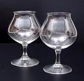  Zgn French Brandy glazen 2x van servies Normaal-I ontwerp C.de Lorm 1923 uitvoering Glasfabriek Leerdam 