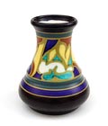  Aardewerk vaasje met polychrome florale decoratie ontwerp P.van Stam uitvoering Eskaf / Huizen 1927-'34 