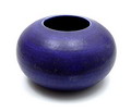  Blauw geglazuurde aardewerk Gallery vaas ontwerp uitvoering Mobach / Utrecht ca.1998 draaier Piet Knepper 