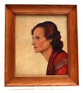  Portretschilderij ca.1935 olieverf op paneel uitvoering Alida Sophia Hendriks 1901-1984 lid geweest van de Pulchristudio / Den Haag 