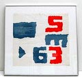  Zeefdruk / vouwblad in lijst SM 63 Pour le dernier fois etc ontwerp Wil Sandberg 1963 