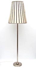  Metalen staande schemerlamp met stoffen kap in de stijl van Gispen Nederland ca.1925 