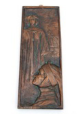  Bronzen plaquette Dante - Beatrice ontwerp uitvoering onbekend Frankrijk ca.1930 