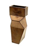  Steengoed bronskleurige Multipel vaas ontwerp uitvoering Jan van der Vaart 1997 in eigen atelier 