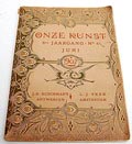  Aflevering van het maandblad Onze Kunst 6e jaargang Nr.6 Juni 1907 met artikel over meubels van W.Penaat omslag ontwerp G.W.Dijsselhof 
