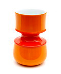  Oranje rood geglazuurde porseleinen vaas ontwerp Tapio Wirkkala uitvoering Rosenthal / Duitsland ca.1965 