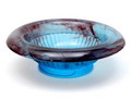  Turkoois Cloudglass drijfschaaltje uitvoering The Davidson Glass Company ca.1935 Gateshead / Engeland 