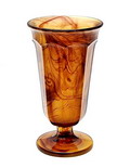  Amber Cloudglass vaasje uitvoering The Davidson Glass Company ca.1935 Gateshead / Engeland 