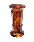  Amber Cloudglass vaas uitvoering The Davidson Glass Company ca.1935 Gateshead / Engeland 