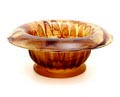  Amber Cloudglass drijfschaal uitvoering The Davidson Glass Company ca.1935 Gateshead / Engeland 