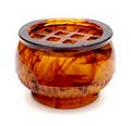  Amber Cloudglass rozensteker uitvoering The Davidson Glass Company ca.1935 Gateshead / Engeland 