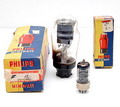  Radiolampen op bakelieten voet 2x UF-41 1947 AZ-4 1935 ontwerp uitvoering Philips / Nederland in originele verpakking 