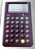  Kunststof rekenmachine Braun protocol ET 90 uitvoering Braun / Duitsland 1995 