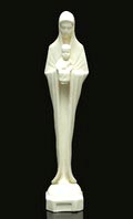  Wit geglazuurd beeld van Madonna met Kind ontwerp G.Antheunis ca.1930 uitvoering Zuid-Holland / Gouda 
