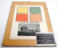  Originele Bauhaus behangmonsters 4x opgeplakt met nummer prijs tesamen met advertentie Gebr.Rasch fabrikant te Amsterdam 1932 