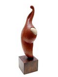  Abstract houten beeld ontwerp uitvoering Lászó Polgár Hongarije ca.1960 