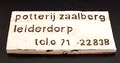  Aardewerk reclame plaquette ontwerp uitvoering Zaalberg ca.1960 