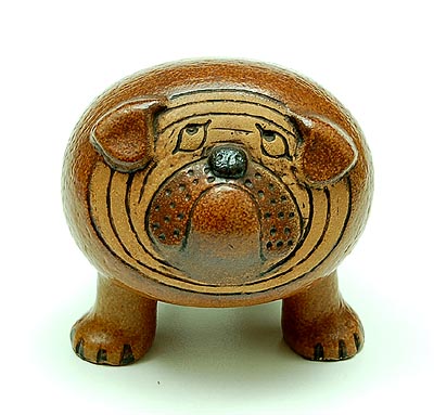 Glazed earthenware sculpture of Bulldog design Lisa Larsson ca.1960 uitvoering Gustavsberg / Sweden 
