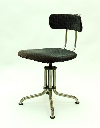  Desk-chair metal in height adjustable frame and with adjustable back fabric on seat and back renewed design W.H.Gispen 1937 executed by Gispen Culemborg / the Netherlands 