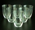 Helderglazen bekers Daphne 6x behorende bij servies D van K.P.C.de Bazel ontwerp G.J.Thomassen ca.1950 uitvoering Glasfabriek Leerdam 