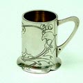 Silver  beaker  with floral  Jugendstil  engraving and with gilded interior designer and execution unknown Russia ca.1905 