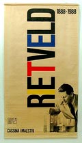 Very large exhibition-silkprint on linen  Rietveld 1888-1988 Cassina I Maestri  handmade by  Fair  Milan / Italy 