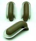 Wandlampen Schelpdier 3x gegoten aluminium behuizing met afwerking in bruin en gebroken wit ontwerp Piet Cohen 1970 uitvoering Raak / Amsterdam 