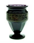 Purple glass vase with etched and gilt relief-decoration of fighing amazones executed by Ludwig Moser Söhne Karlsbad / Czechoslovakia ca.1925 