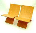  Laminex Chair's 2x opgebouwd uit twee platen gelamineerd beukenhout ontwerp uit 1966 van Jens Nielsen / Denemarken 1937-1993 uitvoering Westnova / Noorwegen ca.1975 