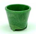 Groen graniver cactuspotje ontwerp A.D.Copier 1932 uitvoering Glasfabriek Leerdam 