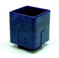 Hoge vierkante dieppaarse graniver cactuspot ontwerp A.D.Copier 1929 uitvoering Glasfabriek Leerdam 